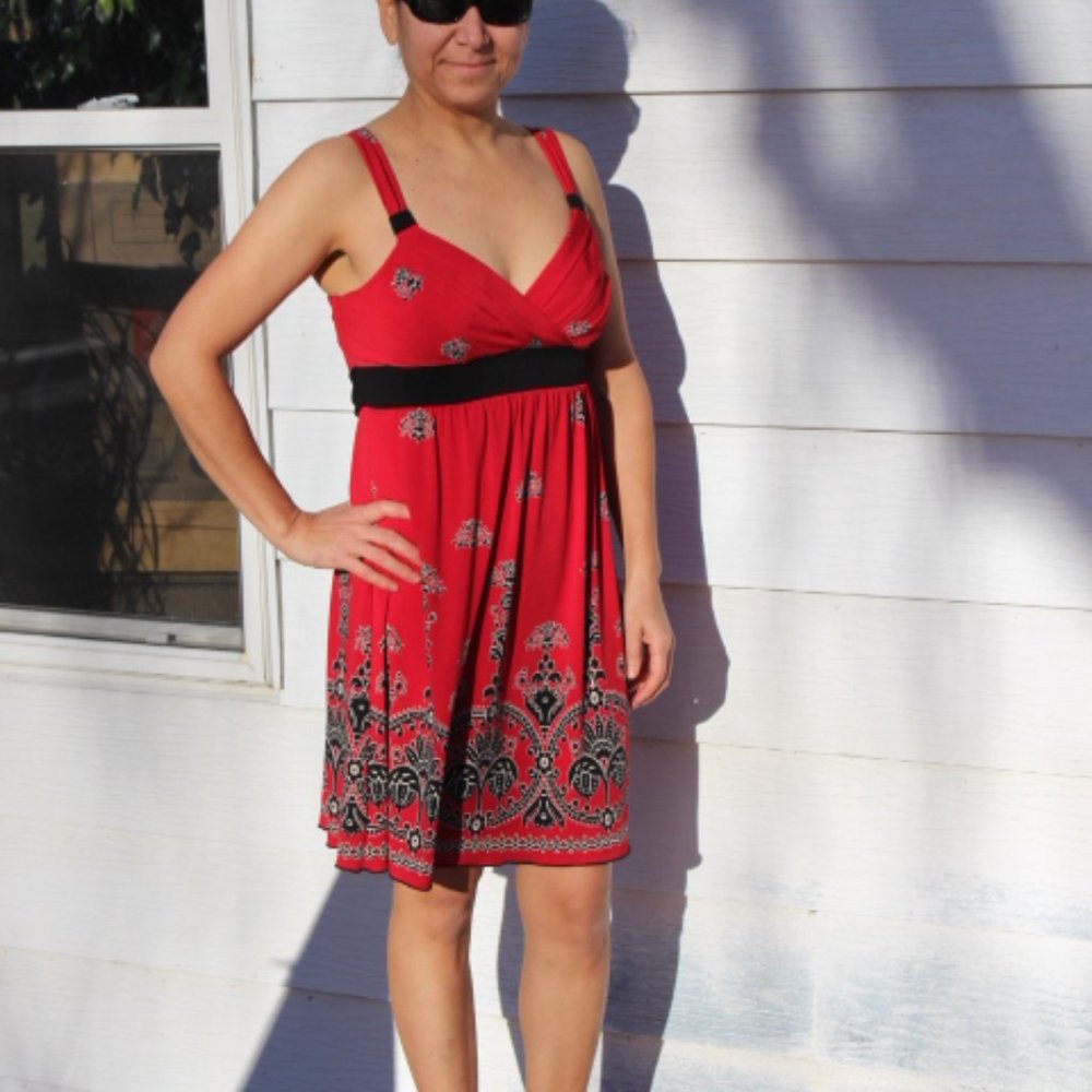 Speechless,Red and Black , Halter mini dress, size sm